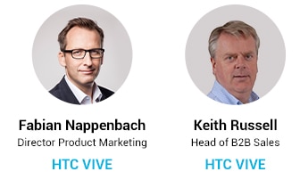 Fabian Nappenbach, Director of Product Marketing, HTC VIVE and Keith Russell, Head of B2B Sales, HTC VIVE