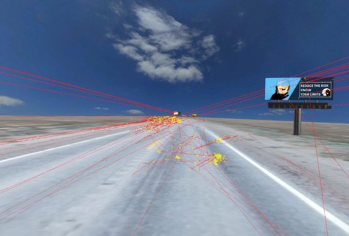 WorldViz eye tracking for roadside sign research