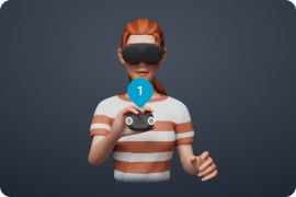 Before fastening a tracker to a tracker base, make sure the tracker is tracking properly.Stand in the center of your play area and hold each tracker in front of your chest with the cameras facing outward until you see the blue label in VR.